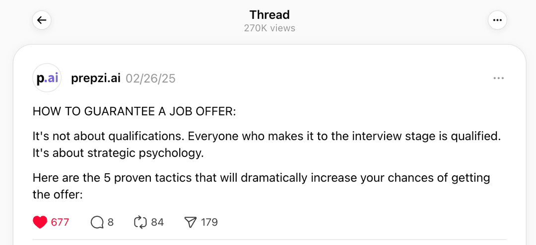 Example of a viral thread