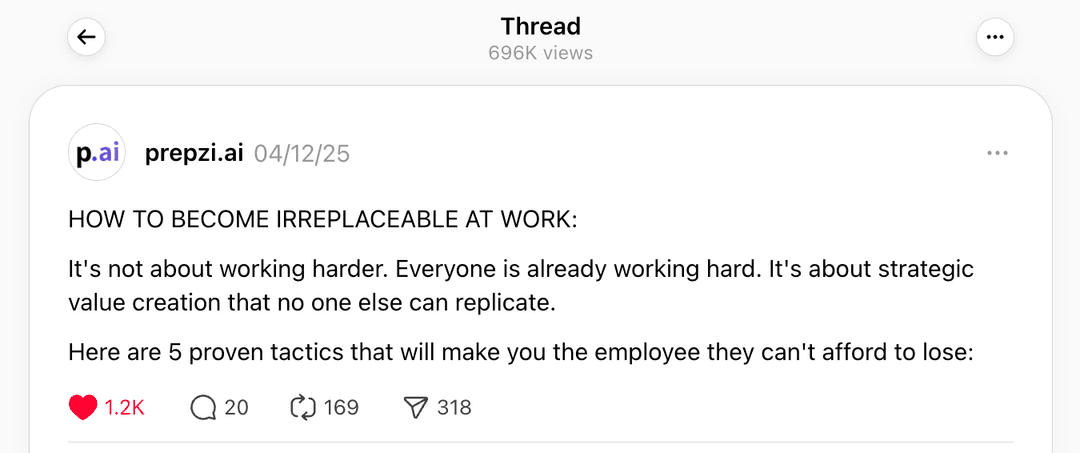 Viral thread with 696K views